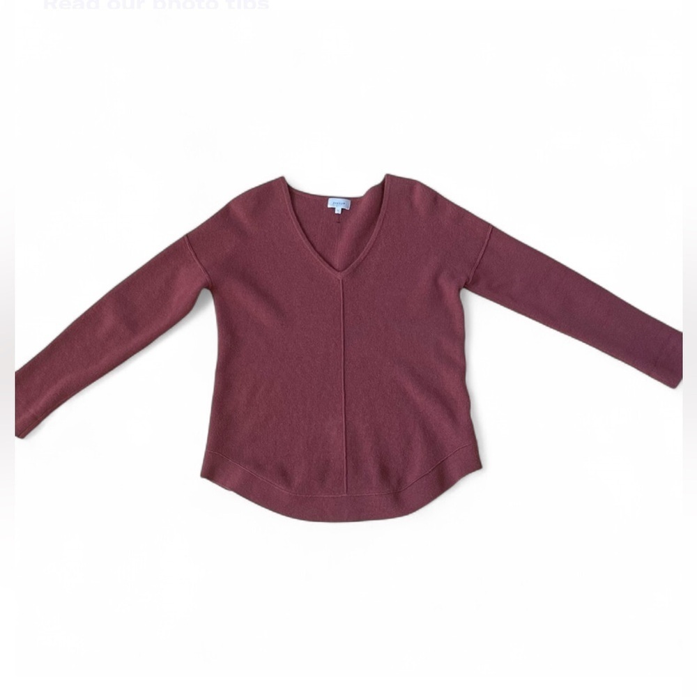 Anthropologie Relaxed Wafer Wool/Cashmere Blend Sweater V-neck Woman Small NWOT